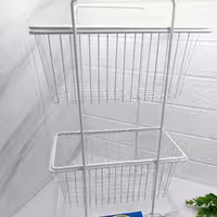 جا پیاز و سیب زمینی فلزی مستطیل سفید کندو دکور