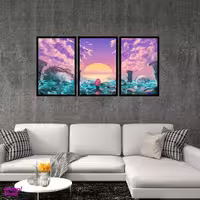 تابلو بکلیت طرح نقاشی سورئال مدل B-S4881 مجموعه 3 عددی