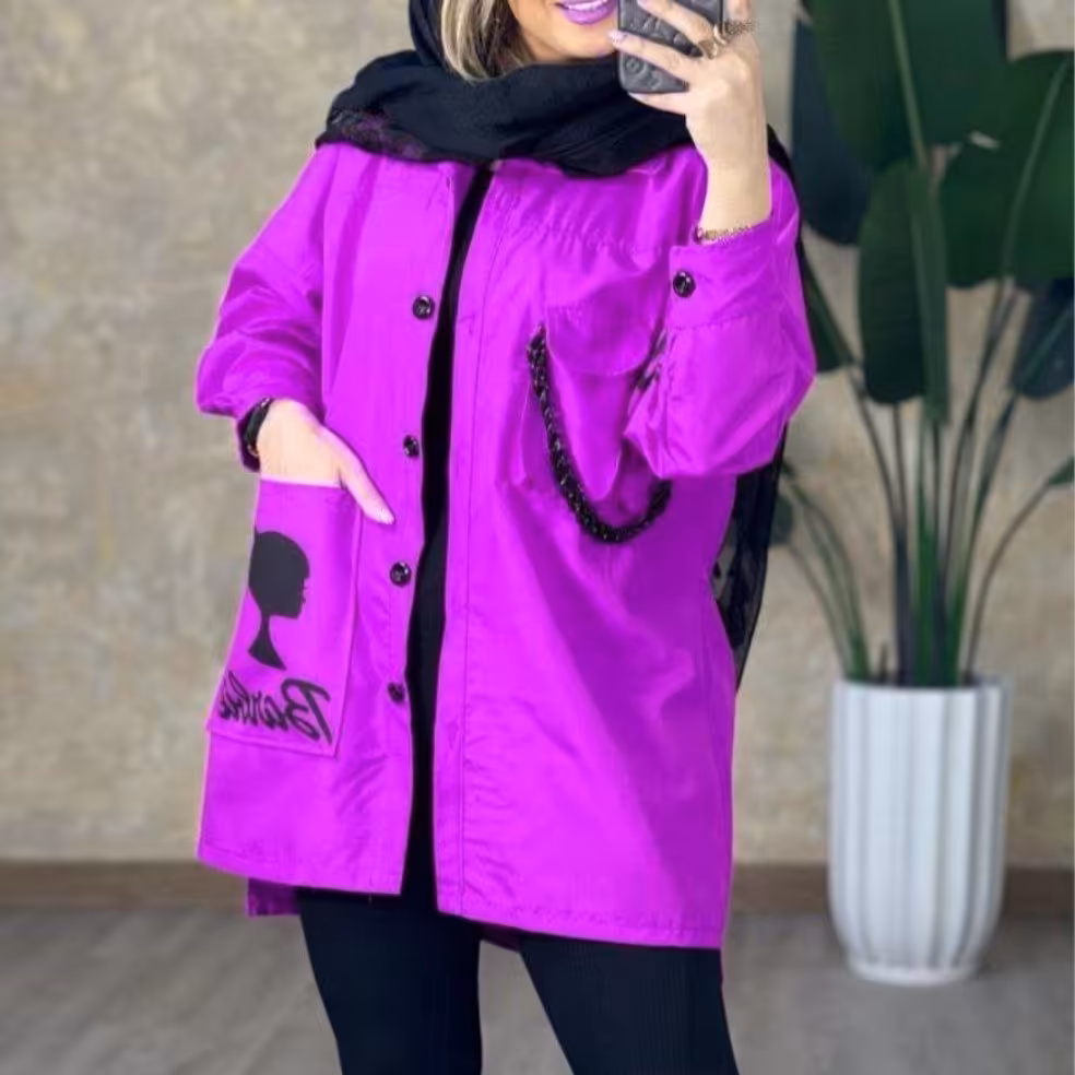 مانتو زنجیر دار باربی (ارسال رایگان)طرح فرناز