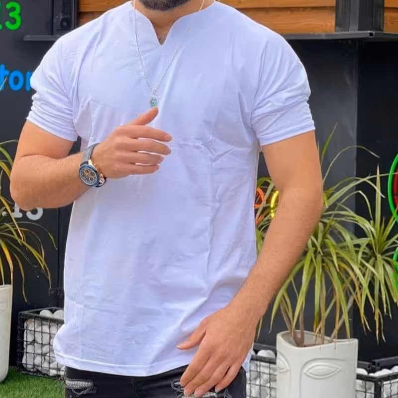 تیشرت مردانه یقه کوبایی 