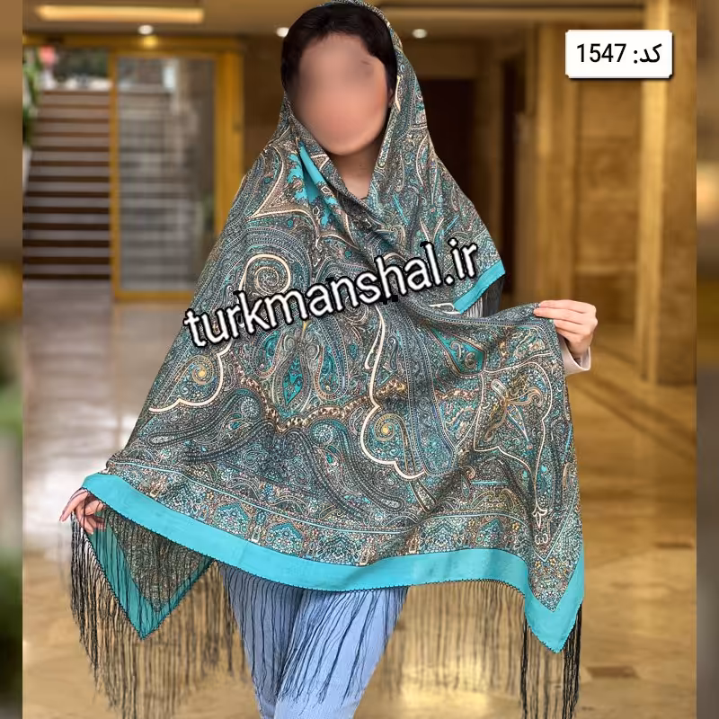 روسری ترکمن ابریشمی (ایتالیایی) کد1547