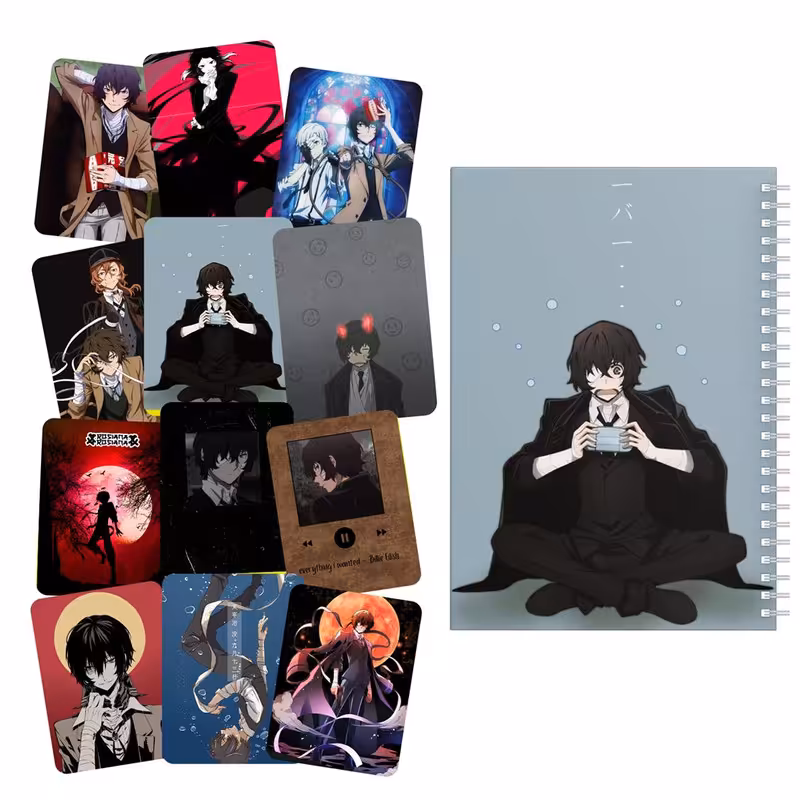  دفتر مشق باژیکان طرح انیمه سگ های ولگرد بانگو کد 20212113 به همراه استیکر لپ تاپ مجموعه 12 عددی