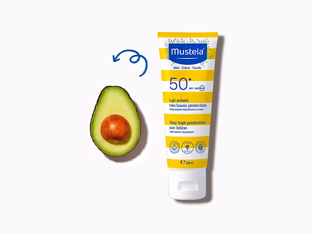 کرم ضد آفتاب و ضد لک نوزاد و کودک mustela موستلا