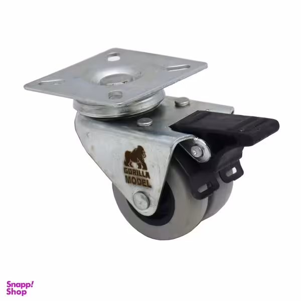 چرخ گردان ترمزدار کفی دار مدل گوریلا طرح دوقلو کد YPT-KAFI-2GHOLO-50MM