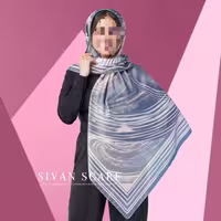 روسری زنانه نخ بلفی دور دست دوز طرح گل 