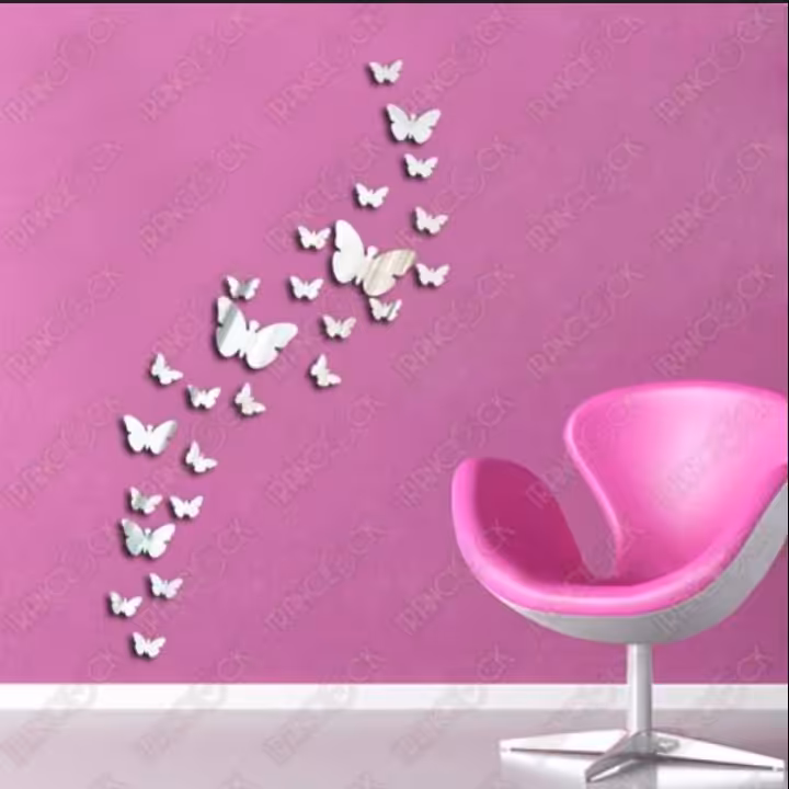 **ارسال رایگان**آینه تزیینی اورجینال طرح پروانه ای(25 تکه ای)