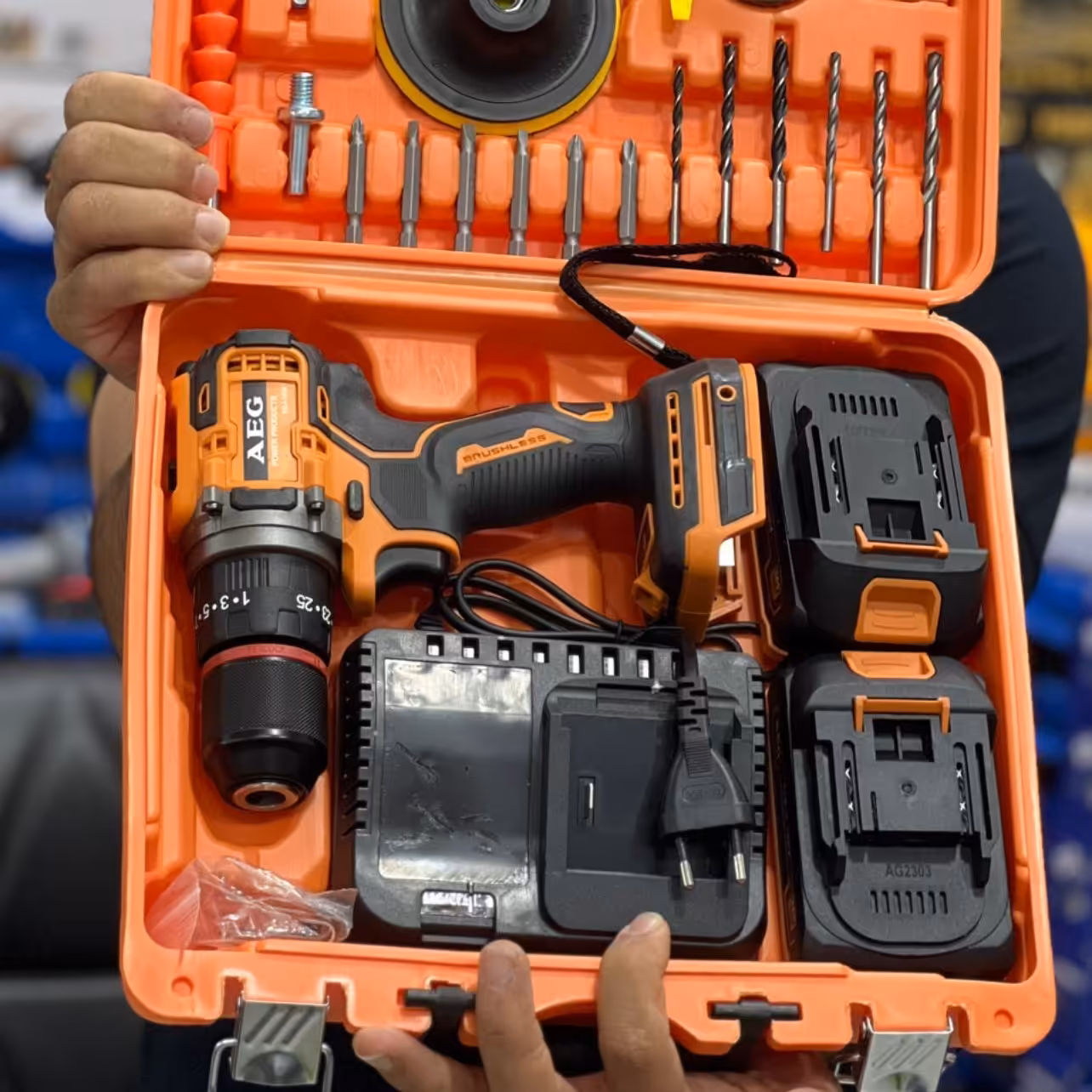 دریل شارژی AEG موتوربراشلس 24 ولت موتور (پس کرایه)