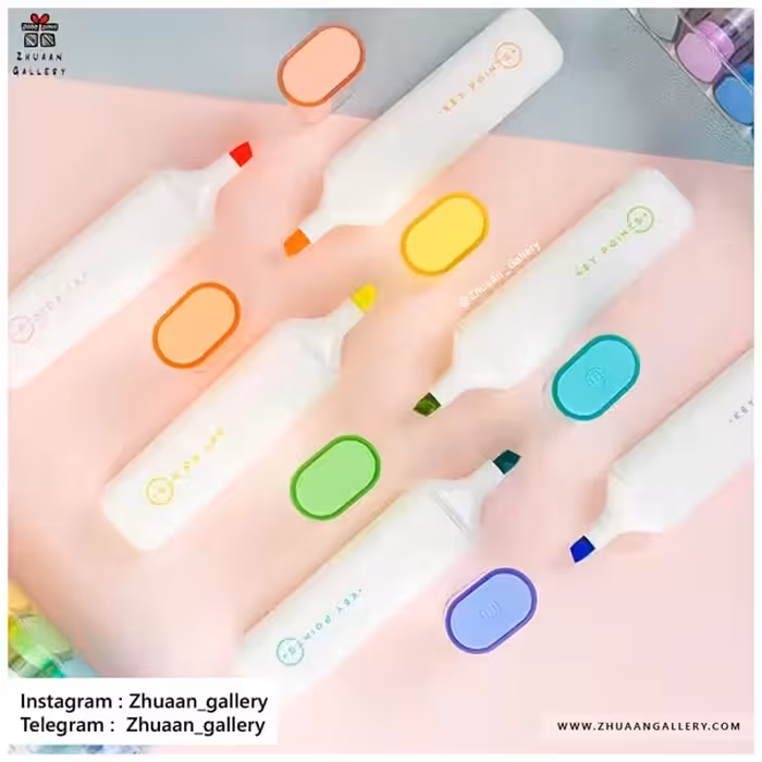 ست 6 رنگ ماژیک هایلایتر KEY POINTS مینیمال