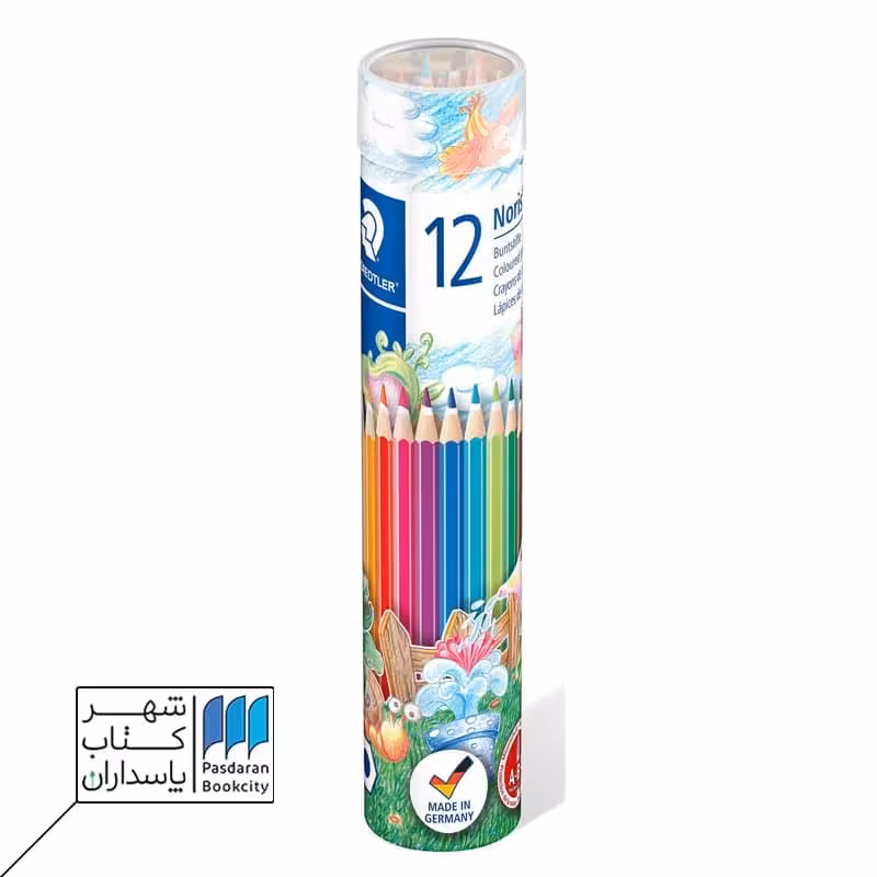 مدادرنگی 12 رنگ استوانه ای  قوطی نوریس استدلر