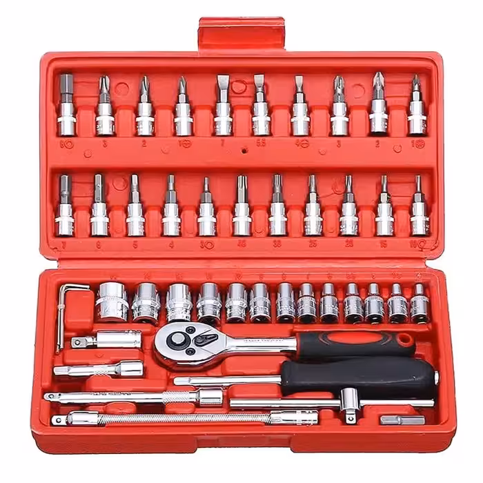 جعبه بکس 46 پارچه بکس و پیچ گوشتی درایو یک چهارم 