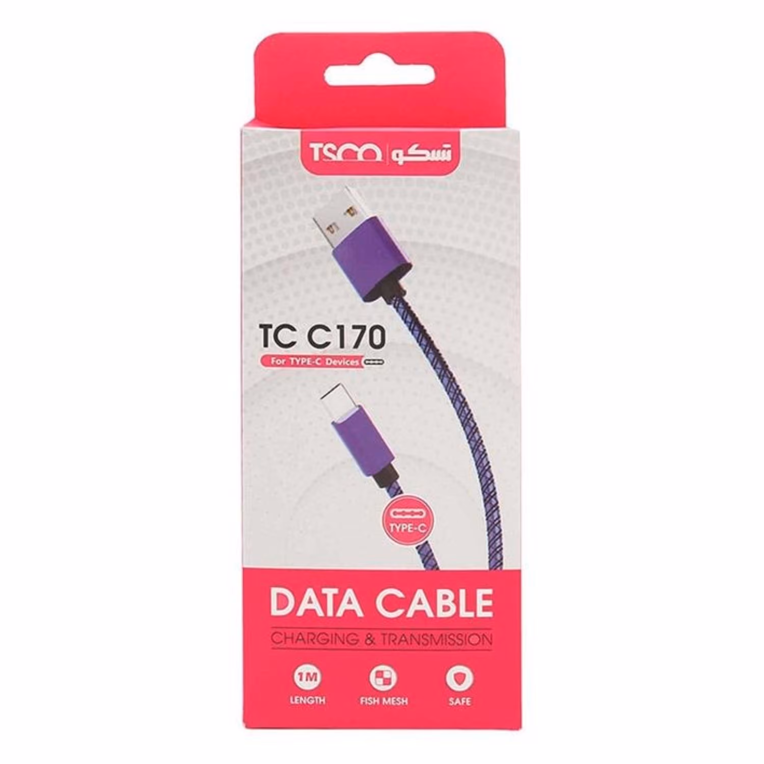 کابل تبدیل USB به USB-C تسکو مدل TSCO TC C170 طول 1 متر