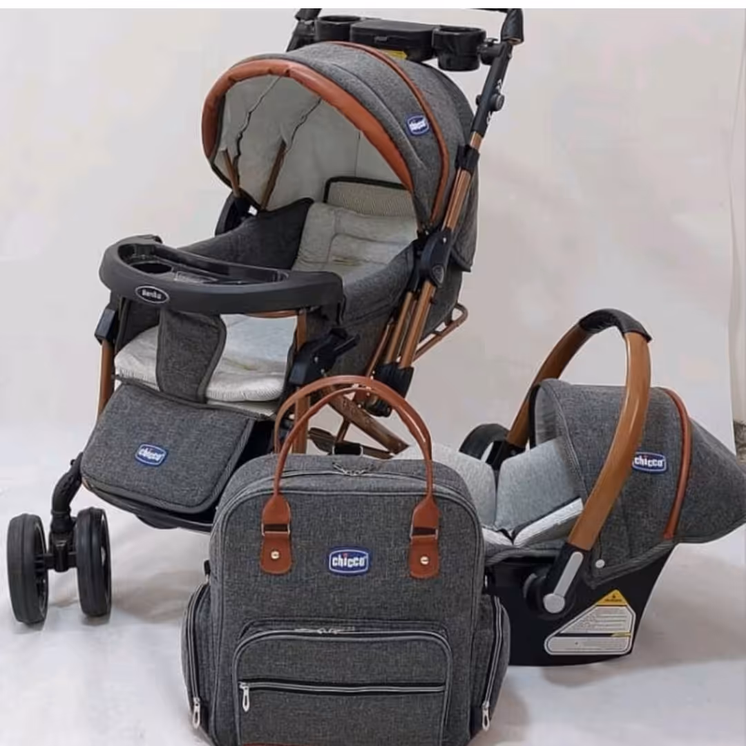 ست چهار تکه کالسکه با پارچه  دیپلمات         شامل کالسکه ارابه کریر کیف روروئک یوگی