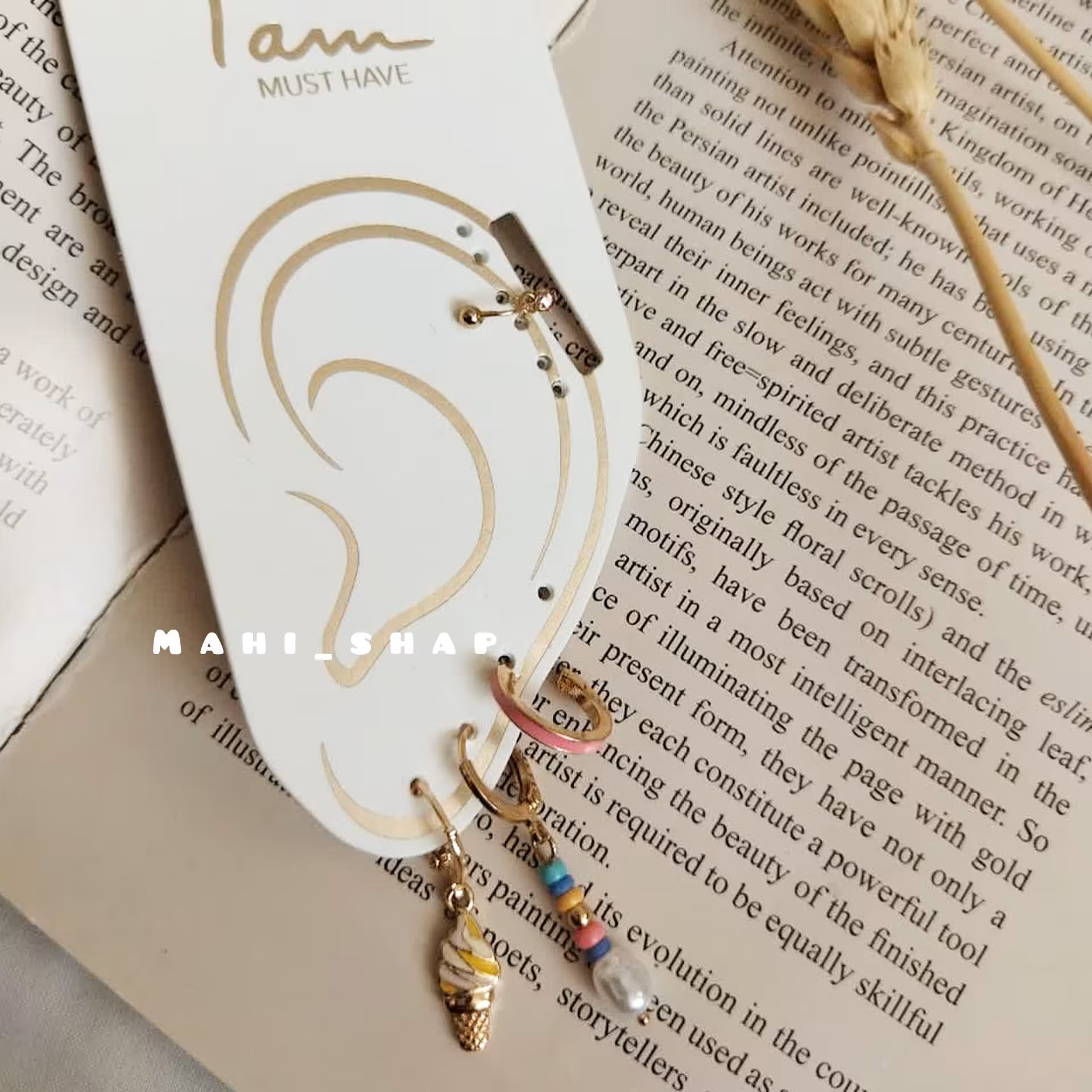 پک گوشواره رنگی رنگی بستنی ایرکاف دار