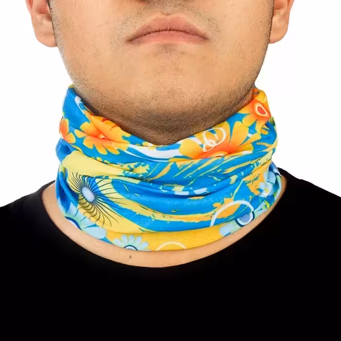 دستمال سر و گردن کوهنوردی اسکارف تابستانی طرحدار هد گیر ABS | آبی/زرد