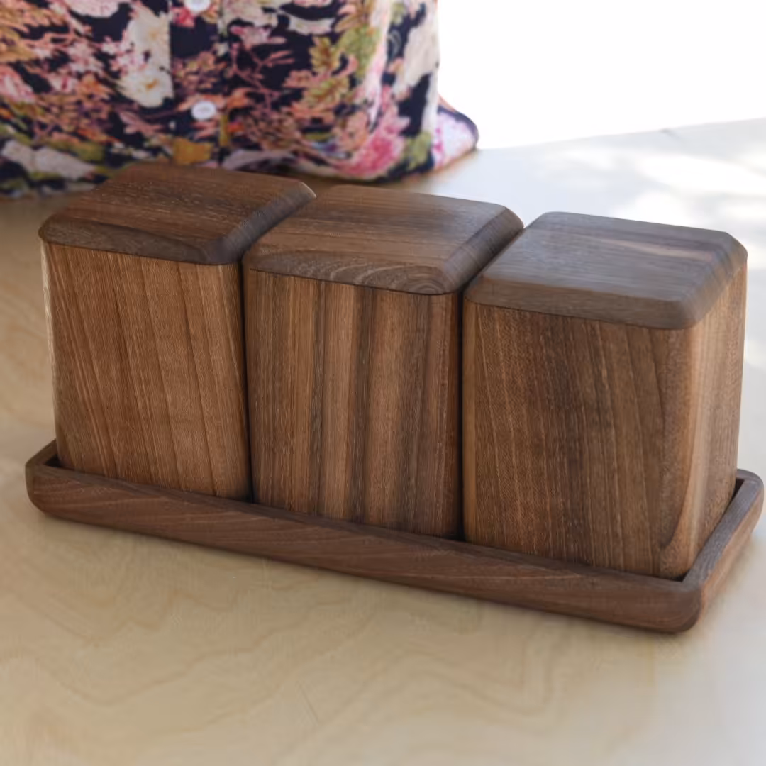 جا ادویه چوبی   مجموعه 4 عددی 