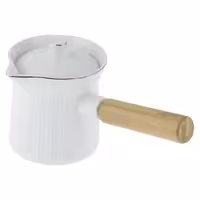 شیر جوش(قهوه جوش) سرامیکی دسته چوبی دارای درب مدل 02