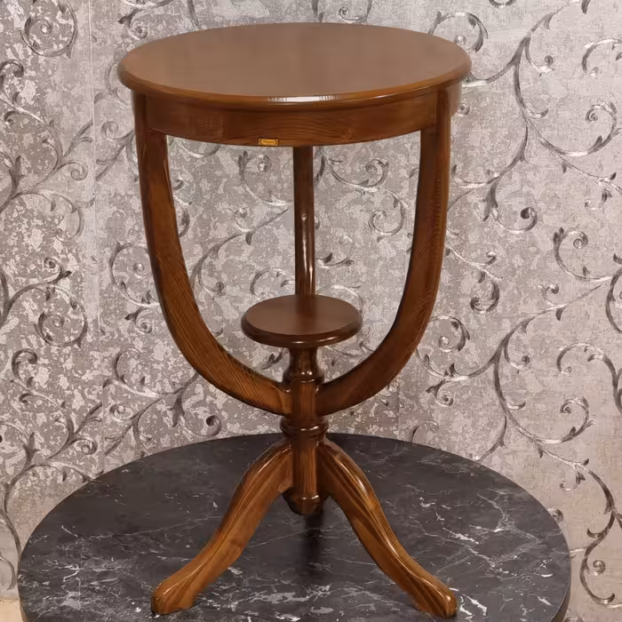 میز تلفن و خاطره گرد تمام چوب برند arastay رنگ قهوه ای با کیفیت ساخت بالا