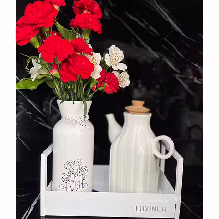 گلدان استوانه سرامیکی مدل هوم