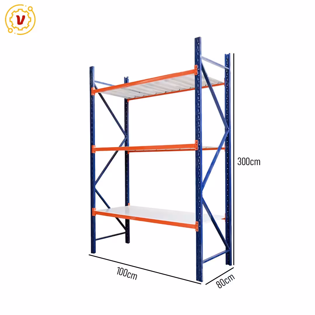 خرید و قیمت قفسه ایزی راک 3 طبقه سایز 100x80 ارتفاع 300 - قفسه‌بندی وکیلی