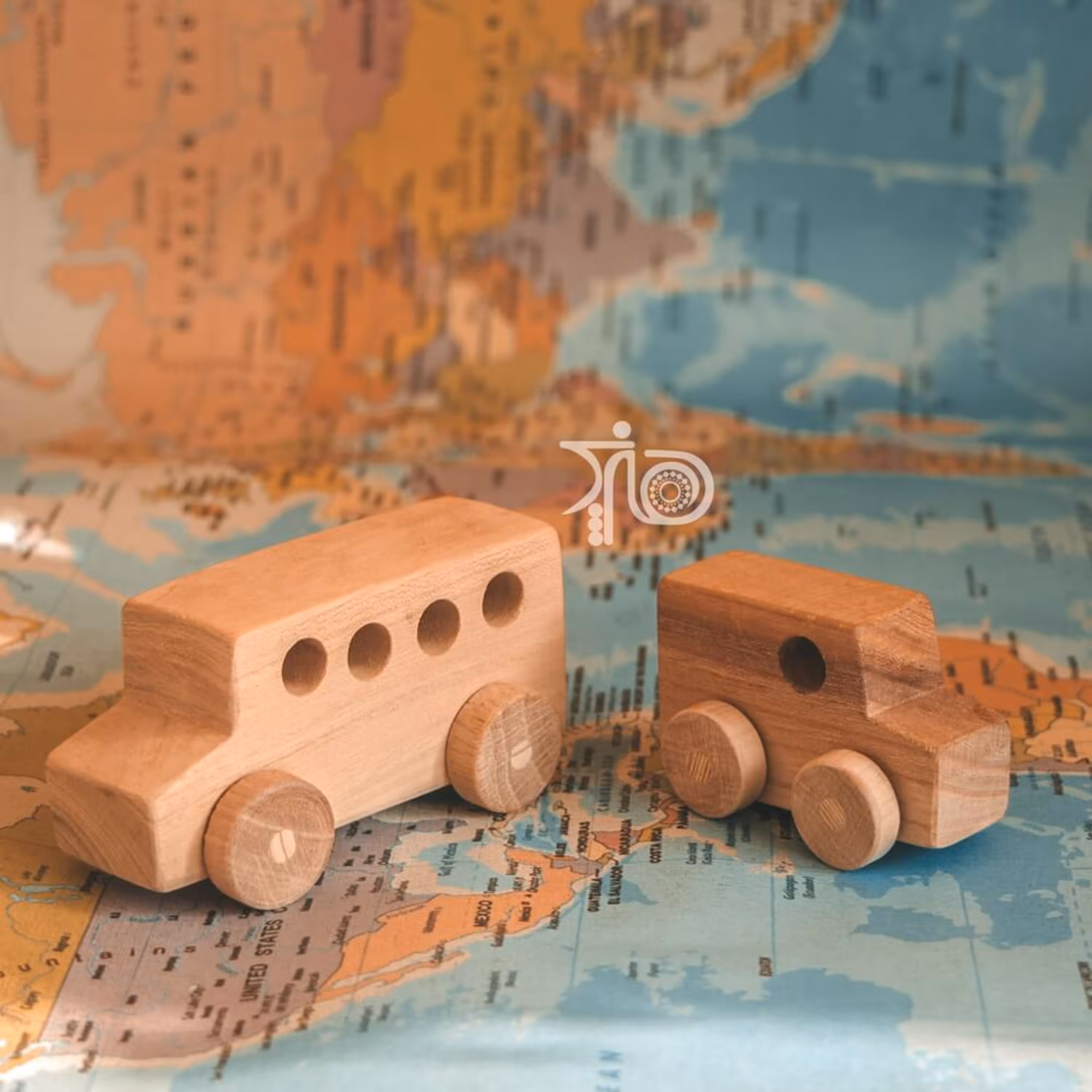 ست ماشین اسباب بازی چوبی دستساز