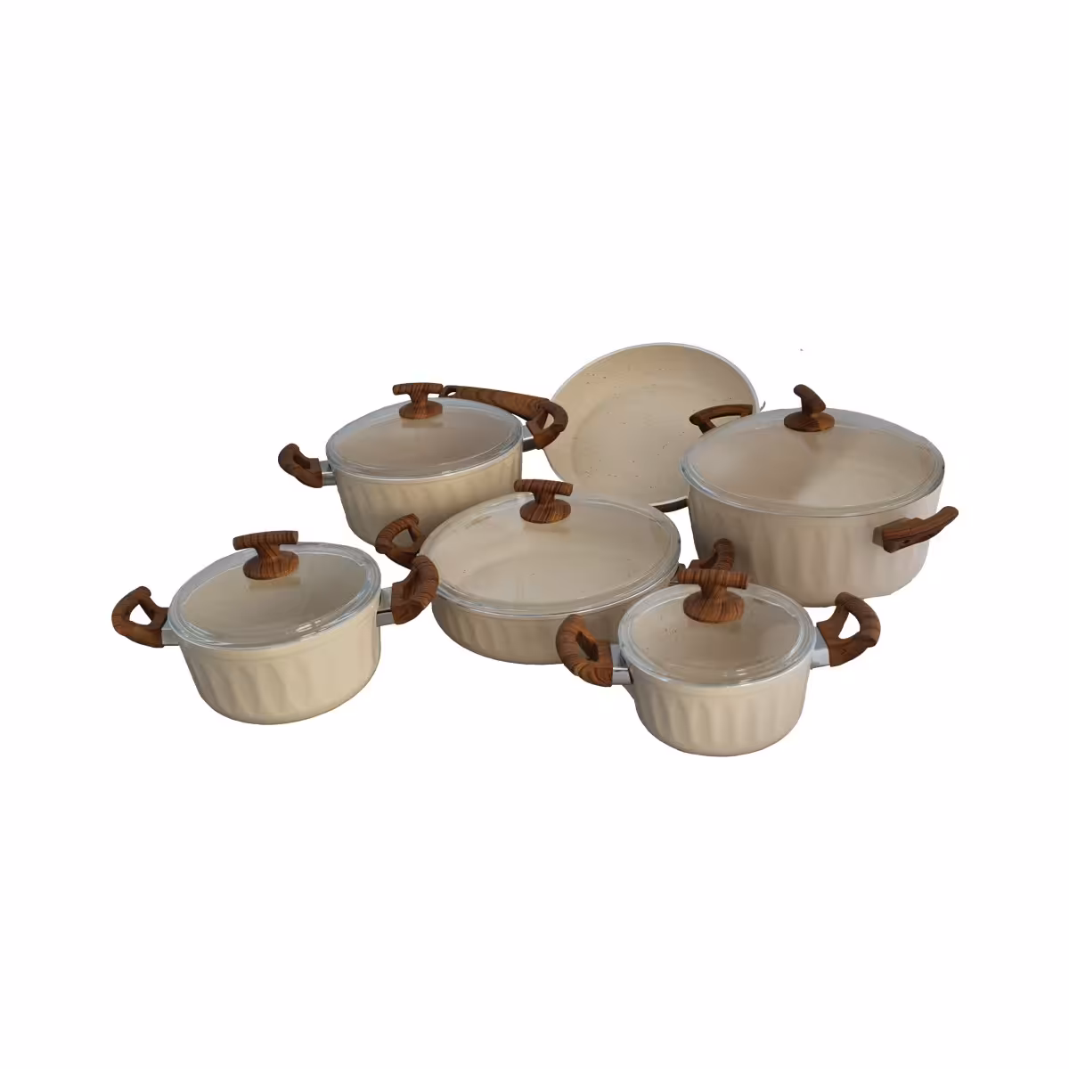 سرویس قابلمه 11 پارچه اویز مدل الیپس کرم