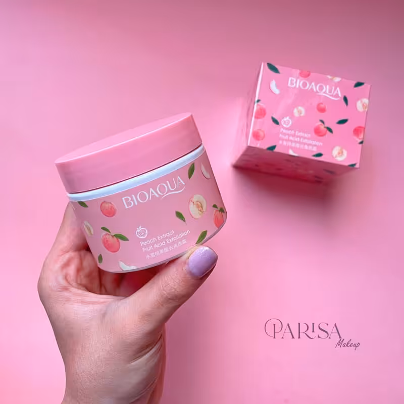 اسکراب هلو لایه بردار آنتی باکتریال و کنترل چربی پوست روشن کننده ضدلک ضدجوش ضد اکنه لایه بردار و جوانساز پوست 