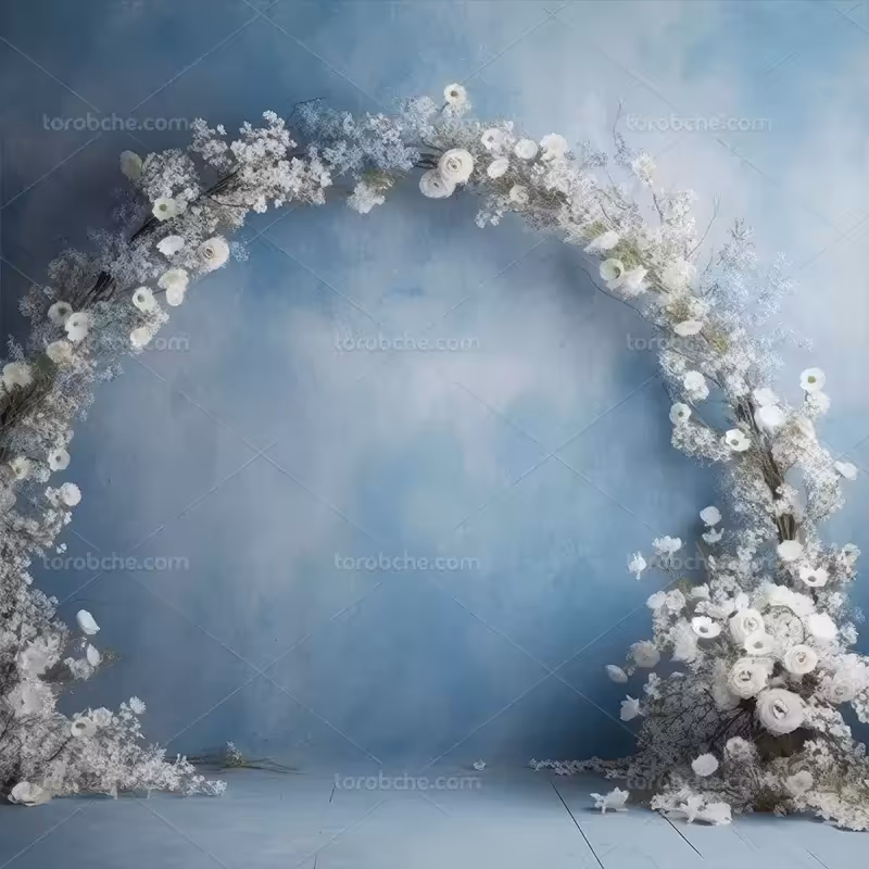 بک دراپ عکاسی گل های سفید | گرافیک با طعم تربچه