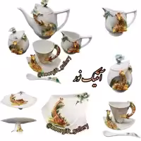 سرویس چایخوری شرینی خوری گلدان طرح زرافه سرو و پذیرایی  ارسال پسکرایه سراسر کشور تخفیف ویژه عیدانه 