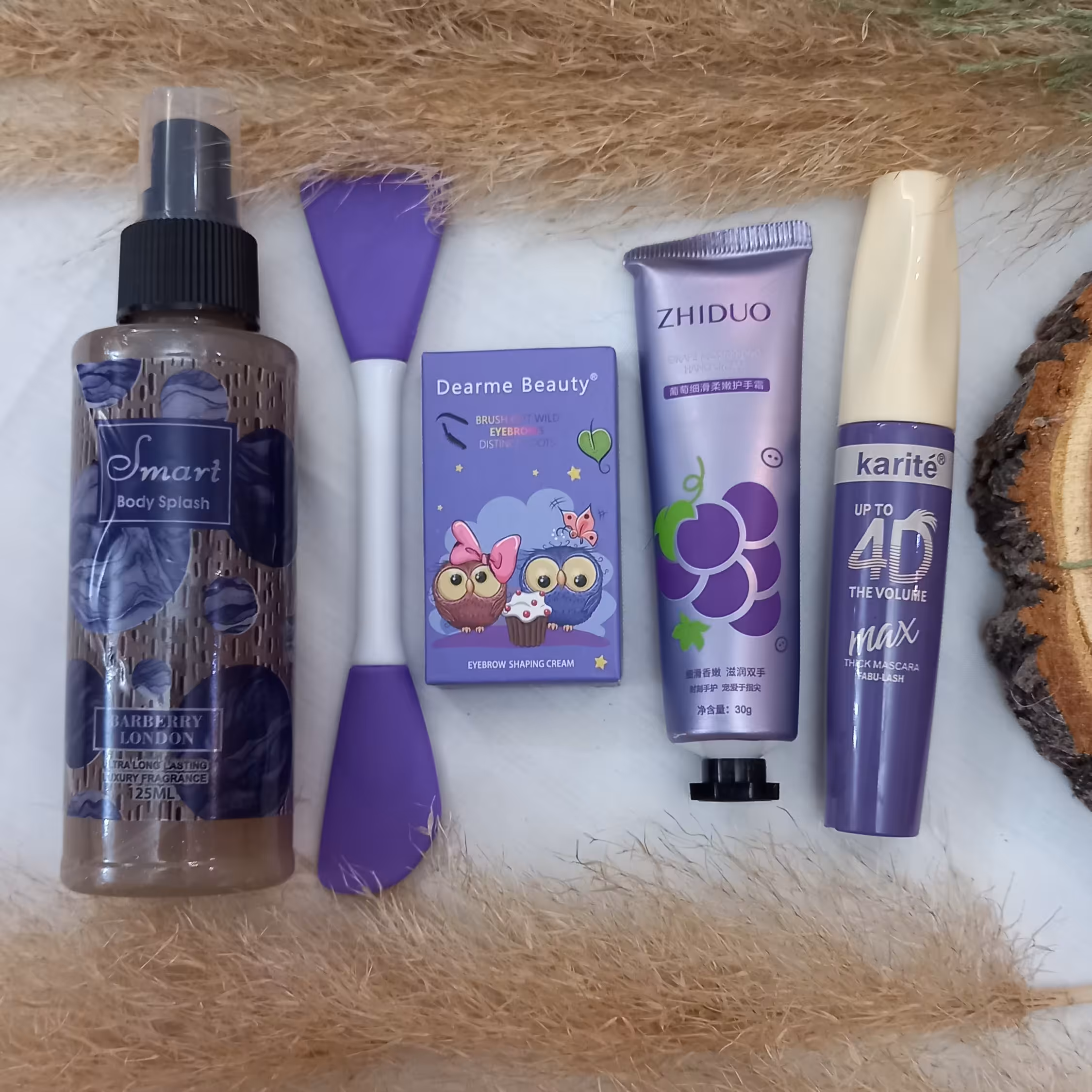 پک آرایشی رنگ بنفش ، باکس هدیه لوازم آرایشی