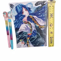 دفتر 100برگ سیمی طلقی دو خط زبان در طرح های مختلف 