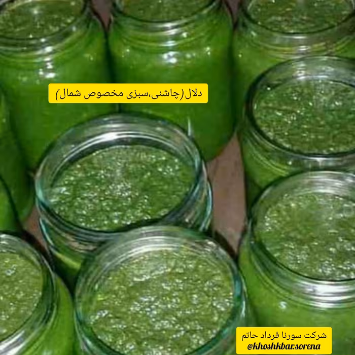 دلال یا دلار یا درار مخلوط سیر و گردو و گل محمدی چاشنی سبز خانگی قائمشهر نیم کیلویی