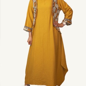 مانتو بلند جلوبسته ریشه دار مدل ریشه فری سایز جنس لنین
