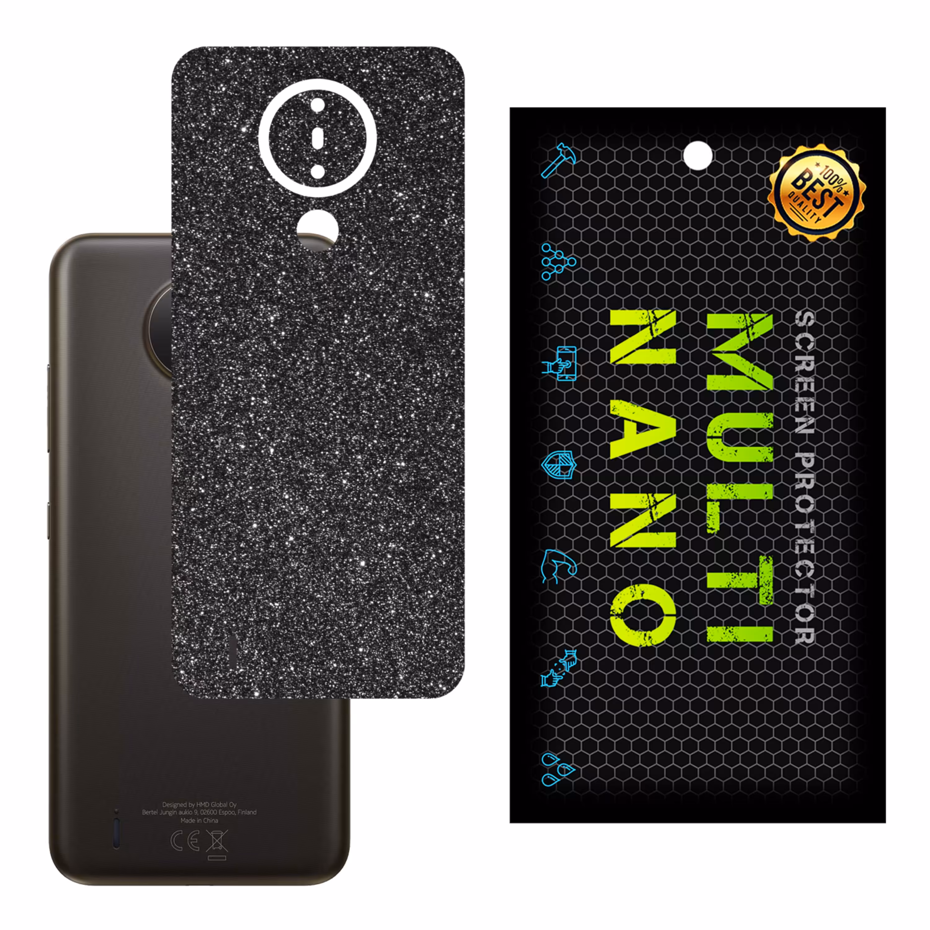 برچسب پوششی MultiNano مدل X-G1F-Gray برای پشت موبایل نوکیا 1.4