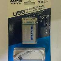 باتری 9 ولت کتابی  usb شارژ 1000 میلی آمپر  مدل micro usb li-ion (بستون)
