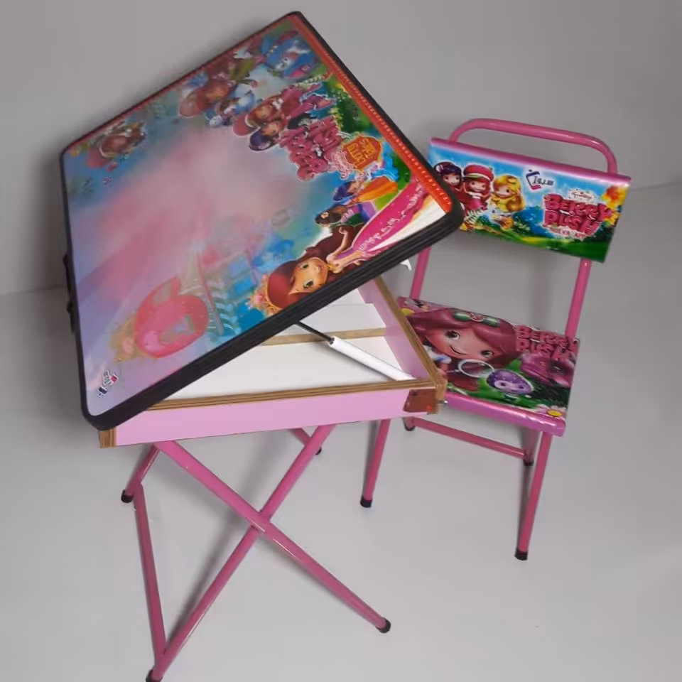 میز تحریر تاشو فانتزی دانش آموزی باکسدار  همراه با صندلی مارک سیوان