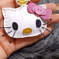 جاکلیدی چرم طبیعی طرح کیتی