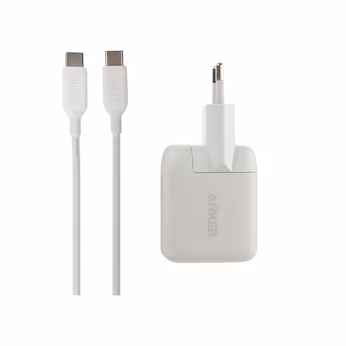 شارژر دیواری انکر مدل B2019 به همراه کابل تبدیل USB-C به USB-C