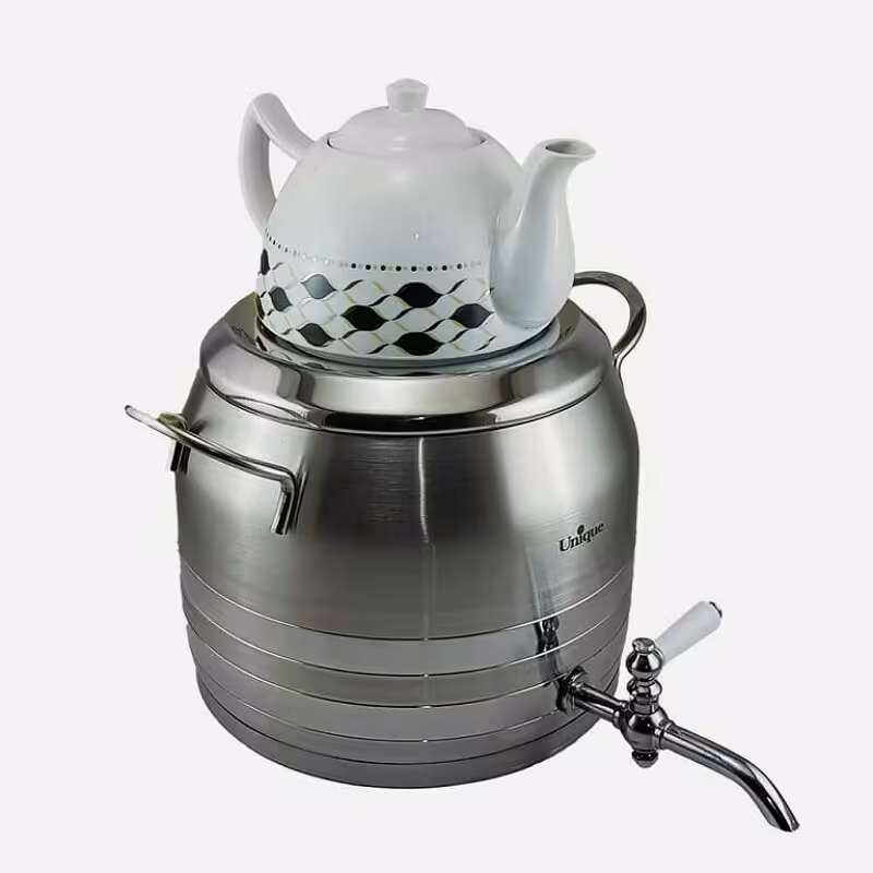 کتری قوری شیردار طرح ترک کفه چدن 5 لیتری  یونیک 7295