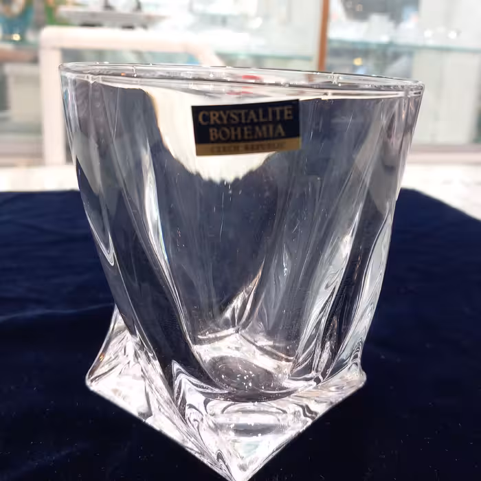 نیم لیوان کریستال چک طرح کوادرون اصل چک (6عدد،یک دست)