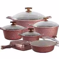 12 پارچه قابلمه چدن گرانیت بیزیم رژیمی دار