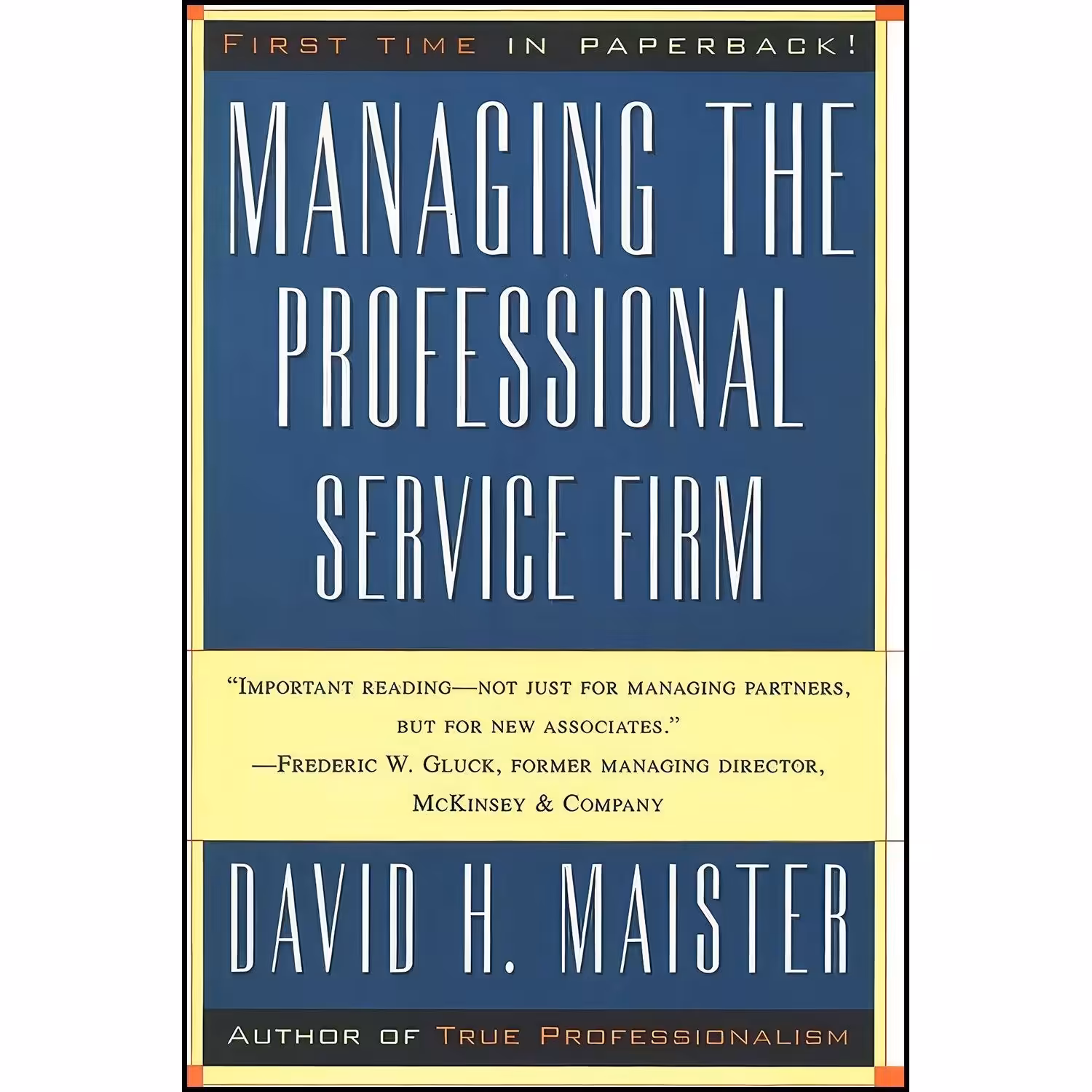 کتاب زبان اصلی Managing The Professional Service Firm