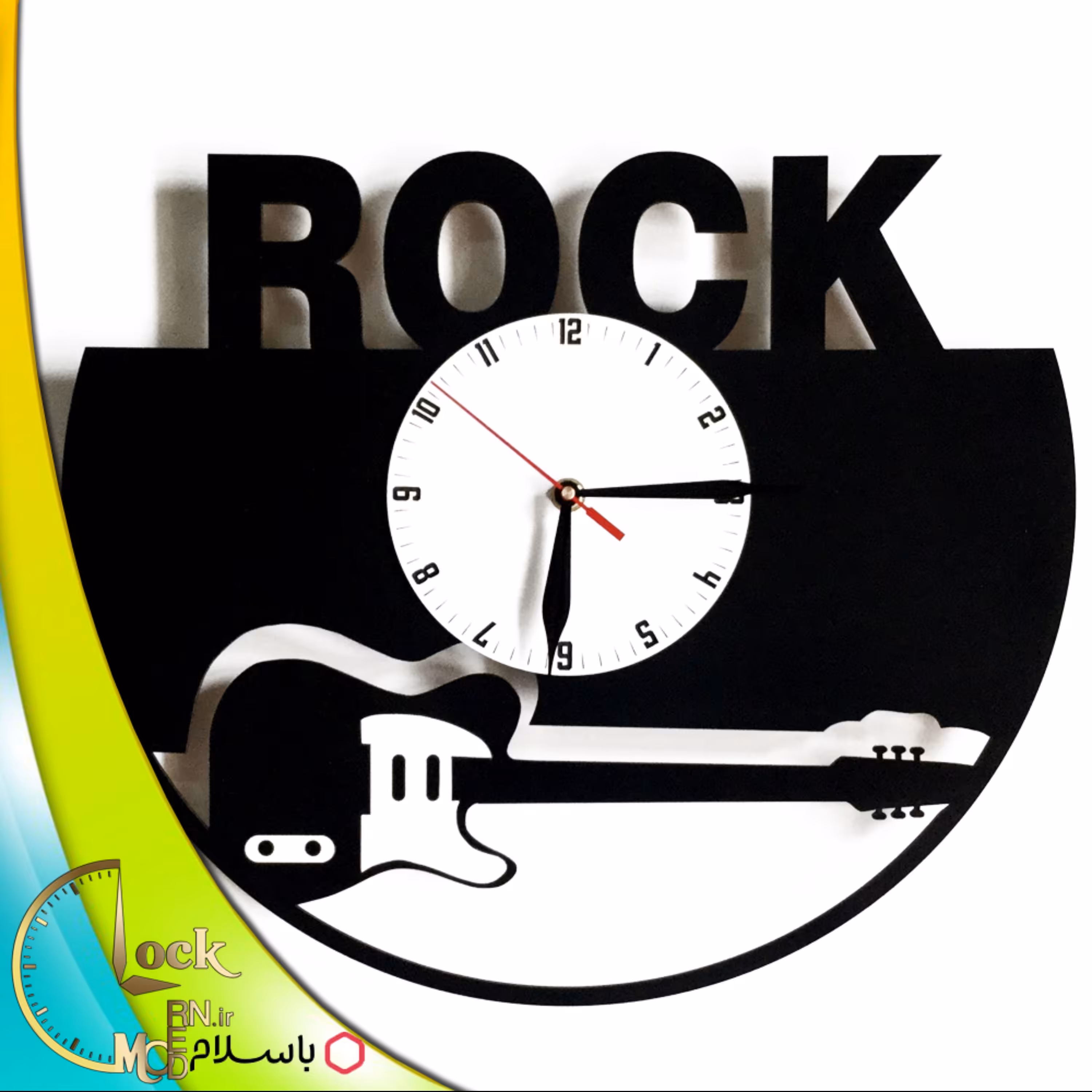 ساعت دیواری طرح گیتار ( راک ) کد 24 (پس کرایه)