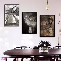 تابلو بکلیت طرح نقاشی دکوری مدرن سبک آبستره مدل B-1503 مجموعه 3 عددی