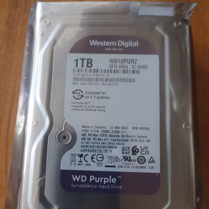 هارد یک ترا بایت بنفش وسترن دیجیتال با گارانتی دو ساله