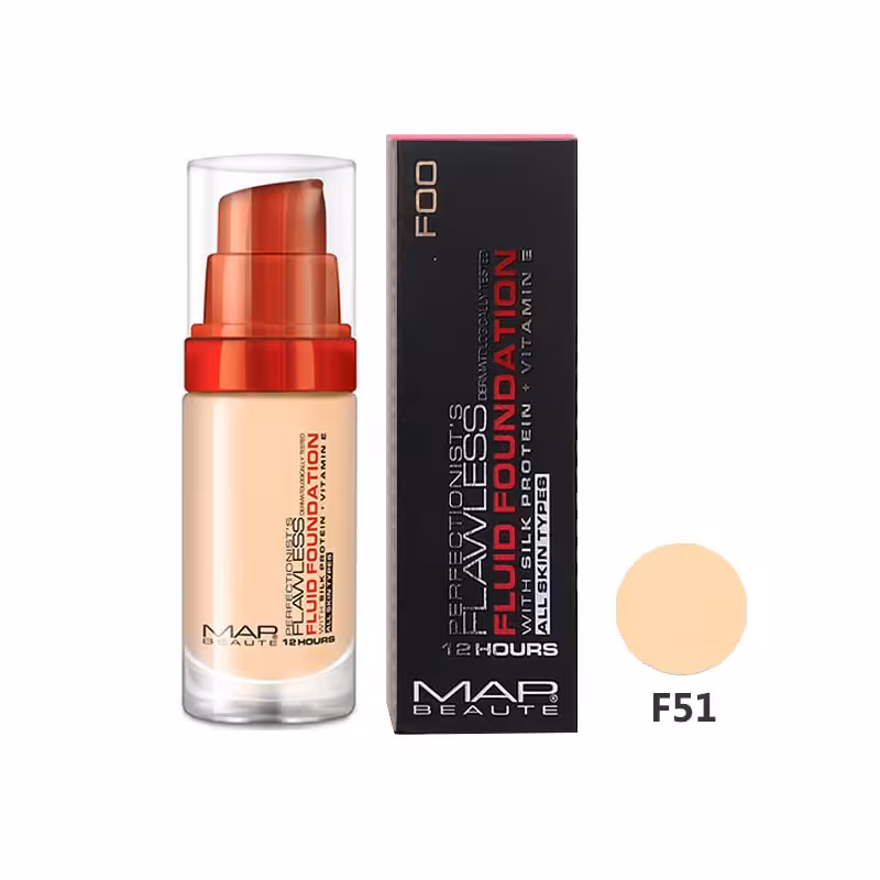 مشخصات، قیمت و خرید کرم پودر شیشه ای پمپی فلوئید مپ بوته شماره F51- فروشگاه میرکمالی