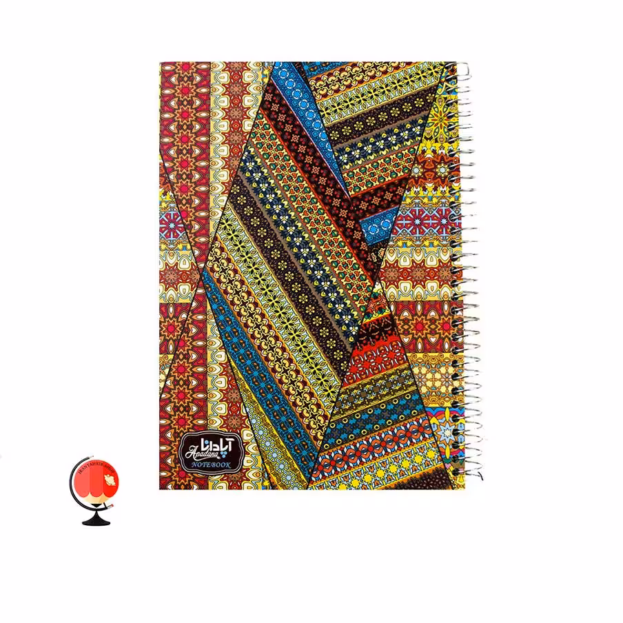 دفتر مشق 100برگ سیمی طرح اسلیمی جلد سخت برند آپادانا