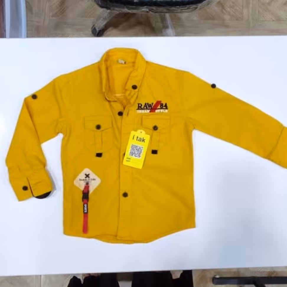 پیراهن کتان پسرانه رنگ زرد