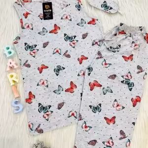 ست لباس راحتی تاپ.شلوارک و چشم بند