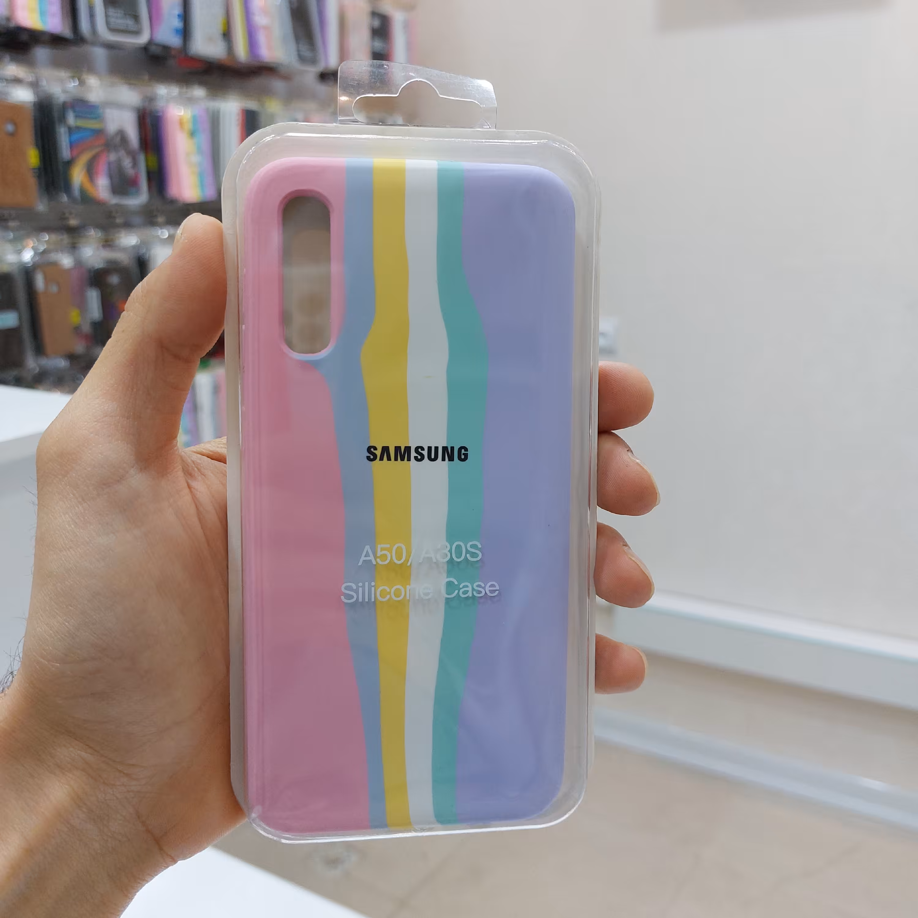 گارد و قاب سیلیکونی آبرنگی اورجینال پاک کنی طرح شماره 4 مناسب برای گوشی A50/A30s