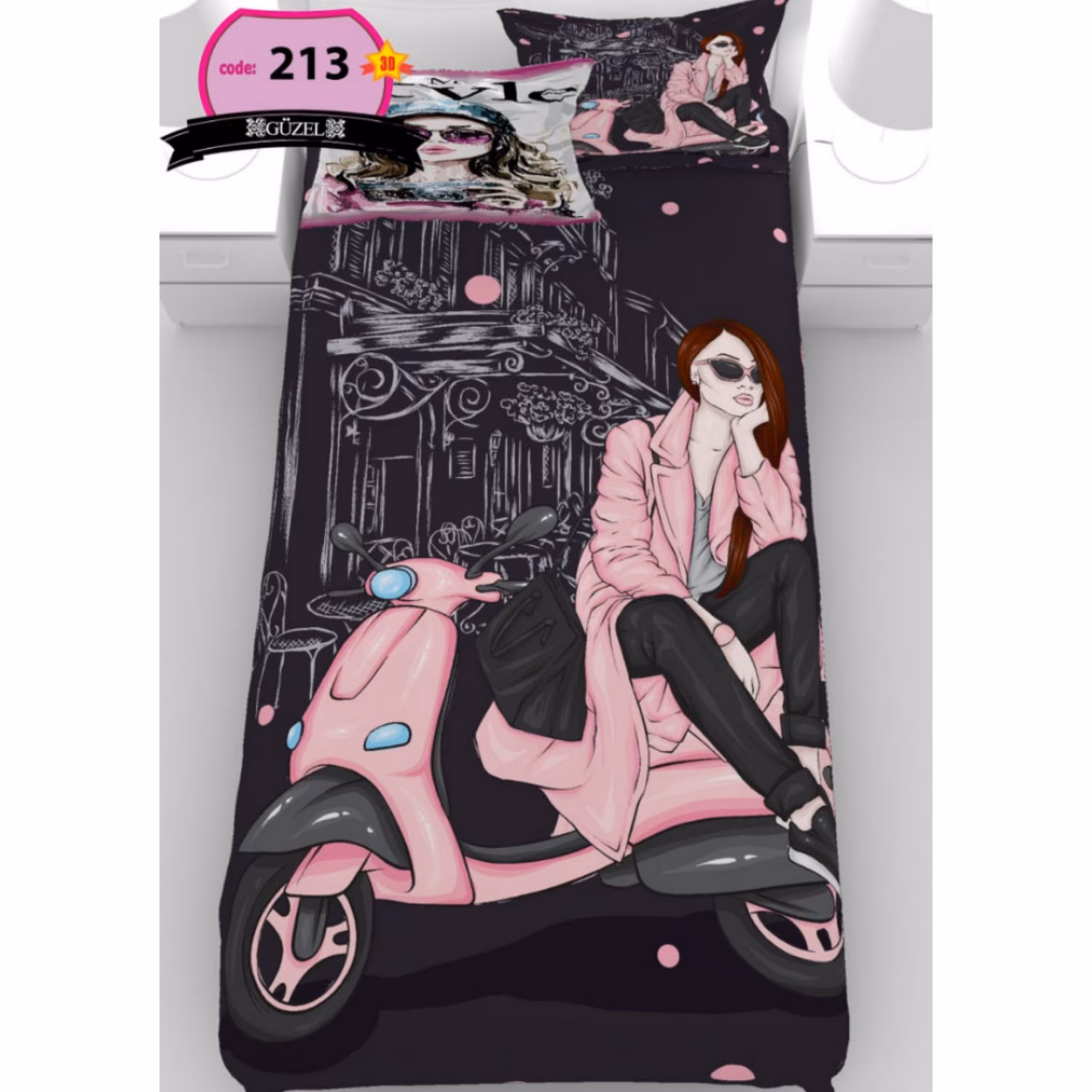 روتختی تک نفره سه بعدی برند گوزل -5 تکه -کد213